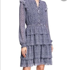 MICHAEL Michael Kors Navy&White Mixed Print Dress